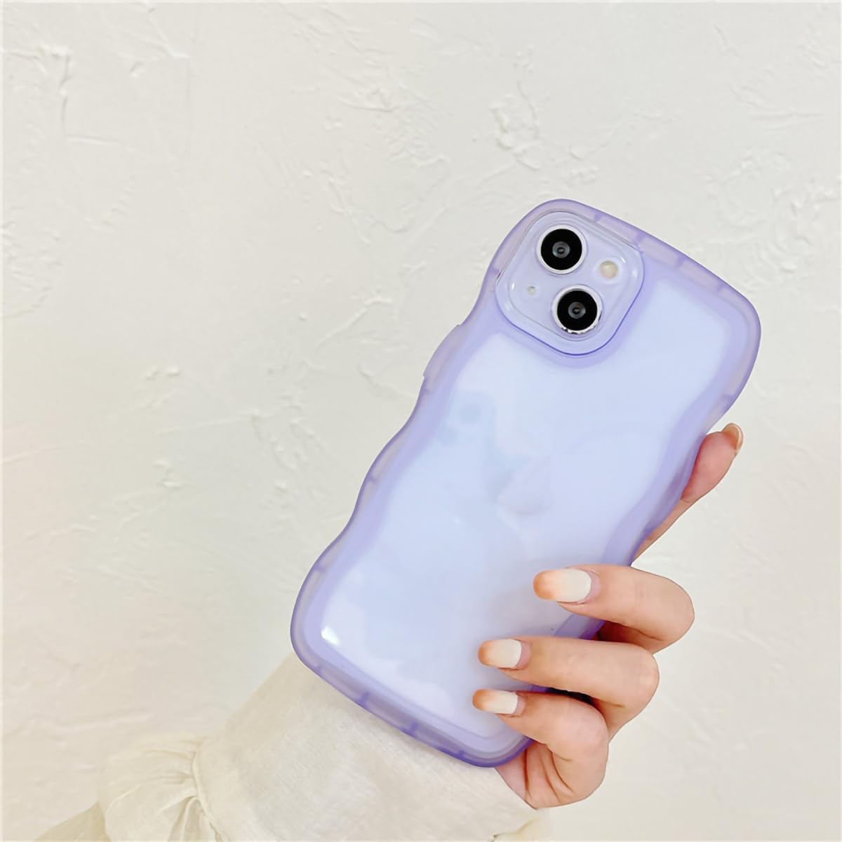 UMIONE – Funda de silicona suave para iPhone 11 de 6.1 pulgadas, forma de marco de onda rizada kawaii, a prueba de golpes, funda protectora para