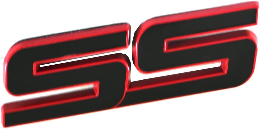 1 calcomanía de metal SS para puerta delantera, emblema SS para automóvil, repuesto para Chevy Camaro 06-10 (línea roja)
