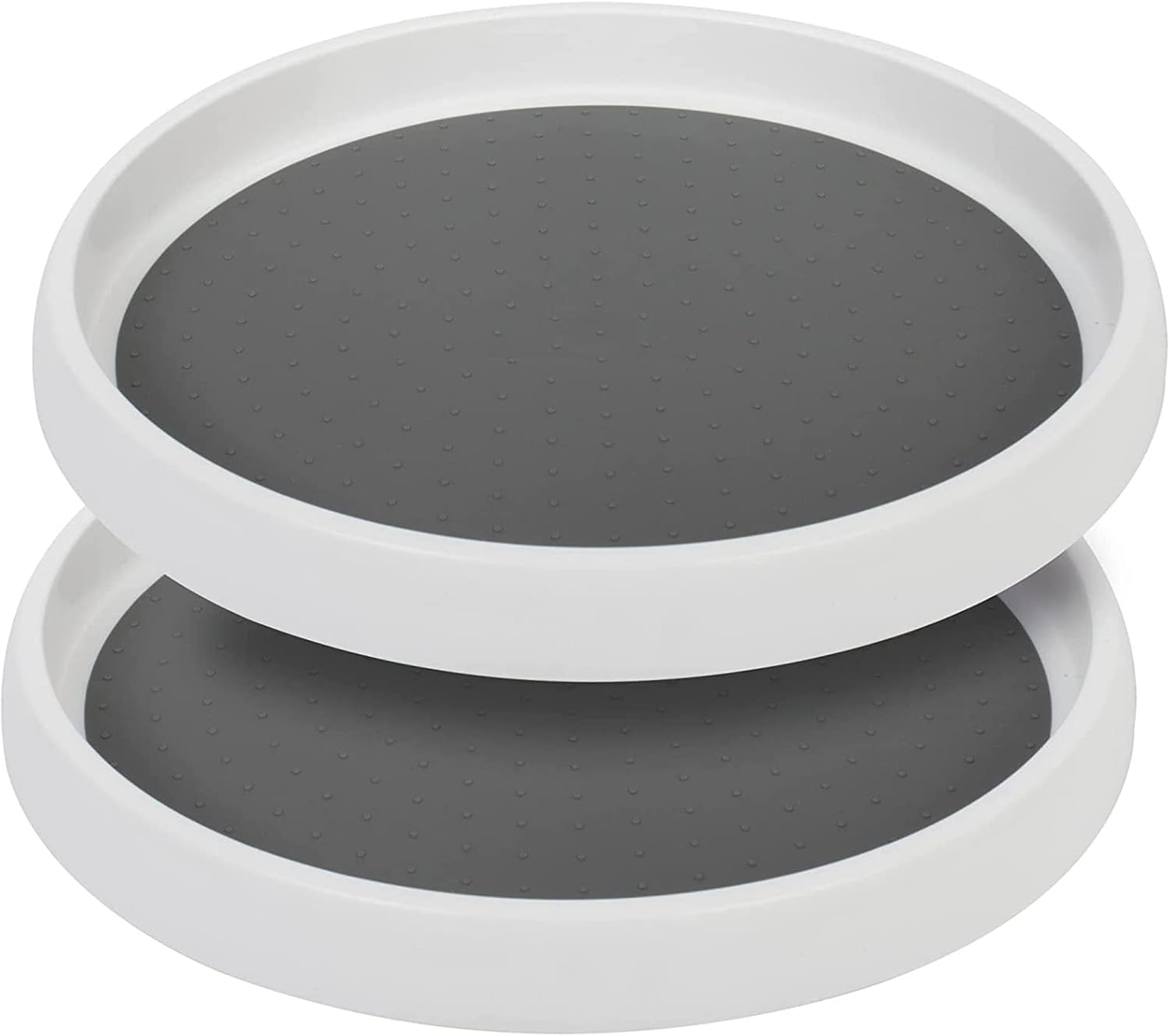 Rarapop Paquete de 2 soportes giratorios antideslizantes Lazy Susan, organizador giratorio de especias de 12 pulgadas para gabinete, despensa,