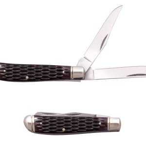 Cold Steel Knives FL-MTRPR-J Jigged Brown Bone Mini Trapper Cuchillo de bolsillo inoxidable Cold Steel Knives FL-MTRPR-J Jigged Brown Bone Mini Trapper Cuchillo de bolsillo inoxidable