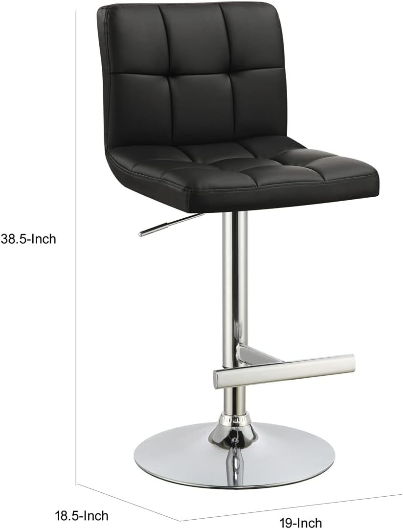 Taburete de bar ajustable Coaster 29″ negro y cromado 102554