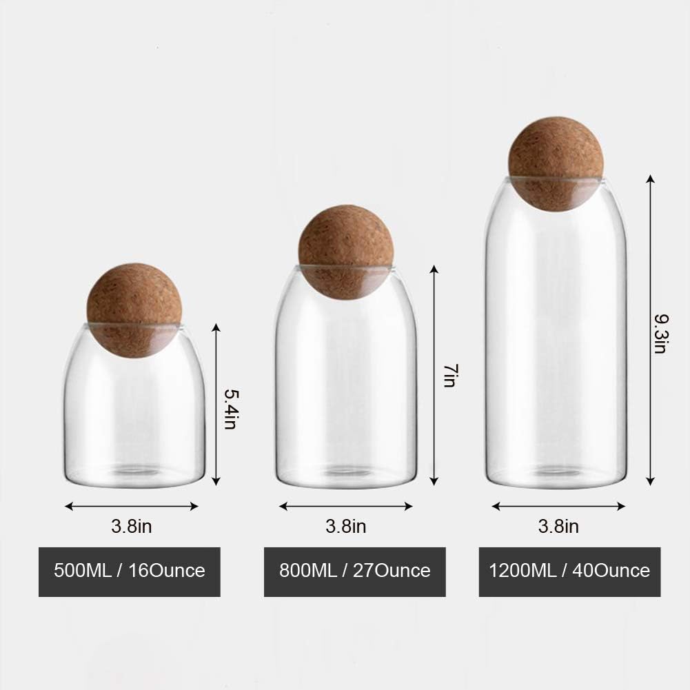 Contenedor de vidrio transparente de 27.1 fl oz27 onzas con tapa redonda para café, especias, dulces, sal, galleta de terrario fresco