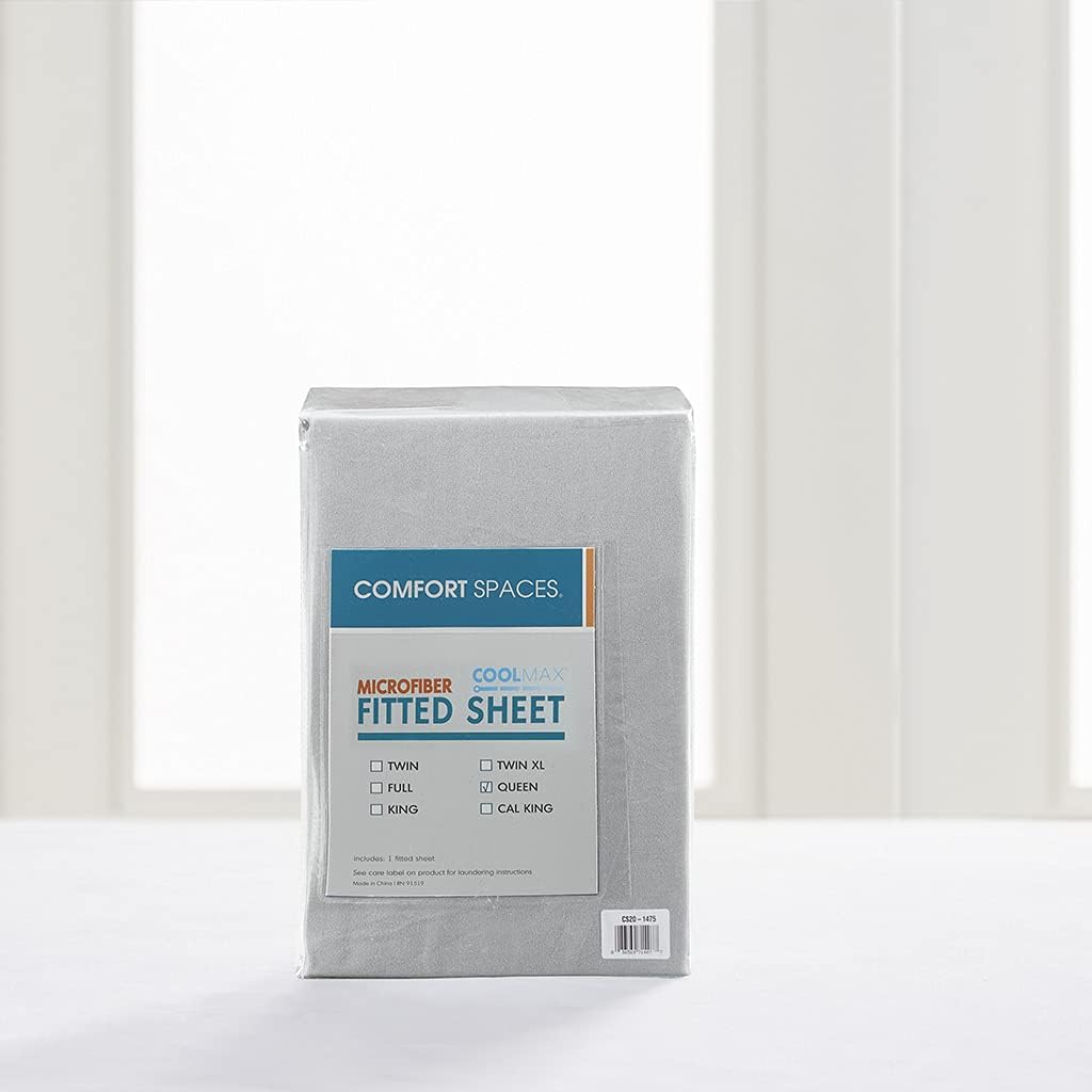 Comfort Spaces – Sábana bajera Coolmax supersuave y resistente a la decoloración que absorbe la humedad con elásticos alrededor que se adapta a