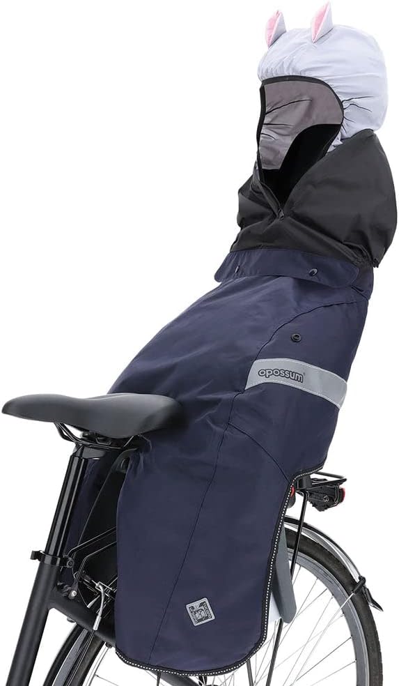 ACTION EMPORIUM Tucano Urbano – Funda térmica para asiento de bicicleta infantil, protección contra la lluvia y el viento, con capucha opcional