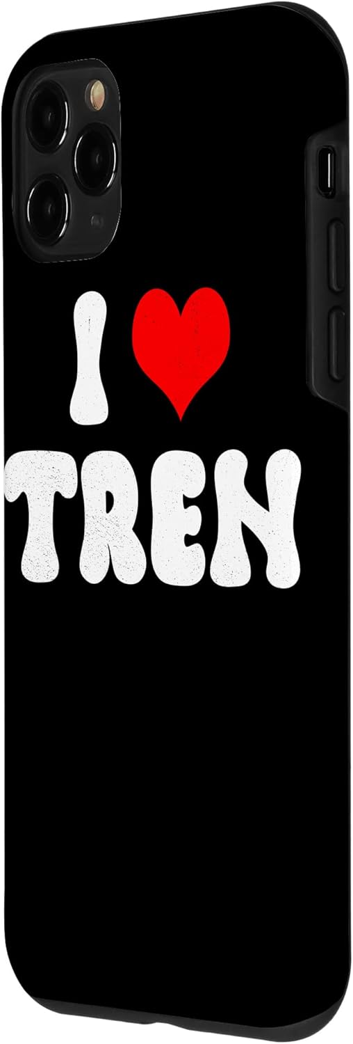 Funda divertida para iPhone 11 Pro con cita de entrenamiento I Love Tren I Heart Tren
