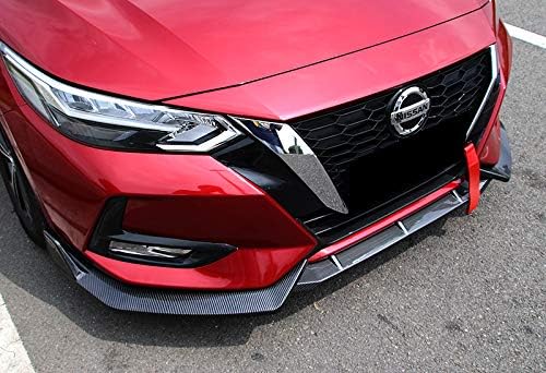 EPARTS – Kit de carrocería de parachoques delantero con aspecto de fibra de carbono, 3 piezas, compatible con Nissan Sentra Sedan 2020-2023