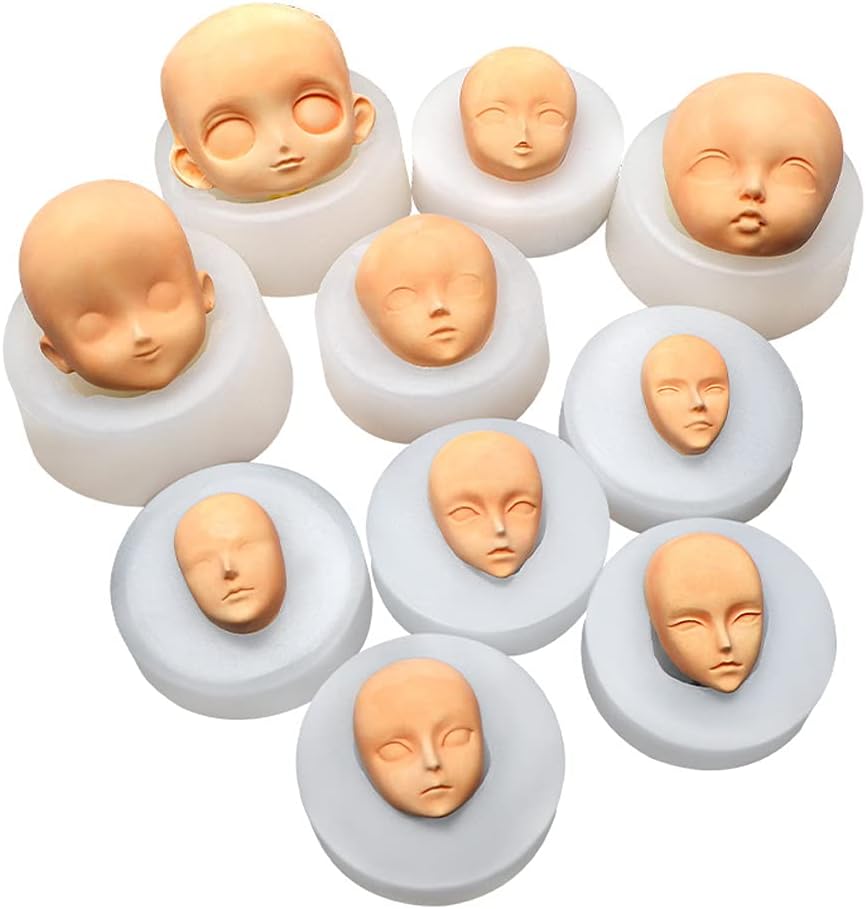 Moldes de silicona de cara humana para bricolaje, pasteles, fondant, galletas, pudín de azúcar, dulces, dulces, postre, decoración de velas,