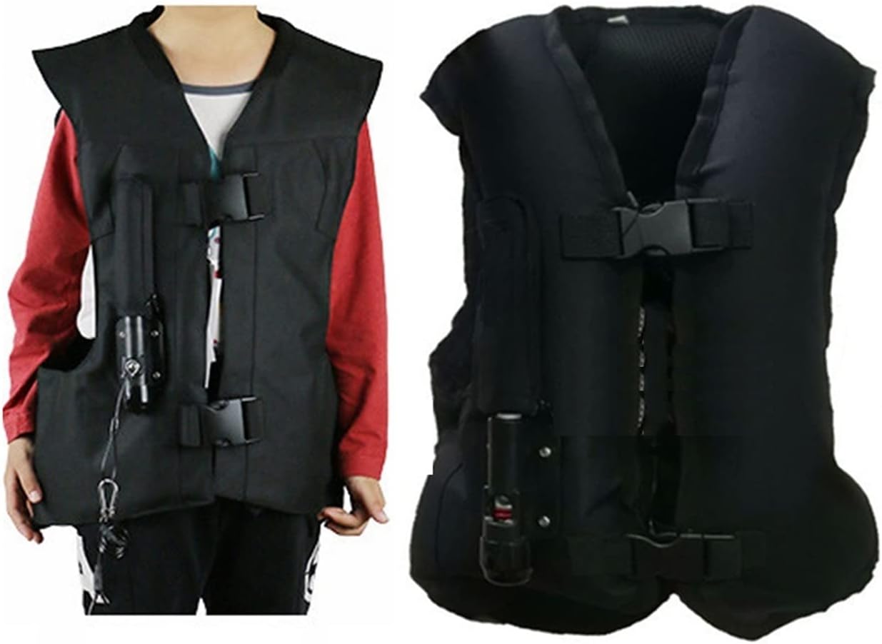YXYMOTEFLY Chaleco ecuestre para niños, con bolsa de aire para motocicleta, chaqueta de tamaño ajustable con hebilla, abrigo para espectáculos de