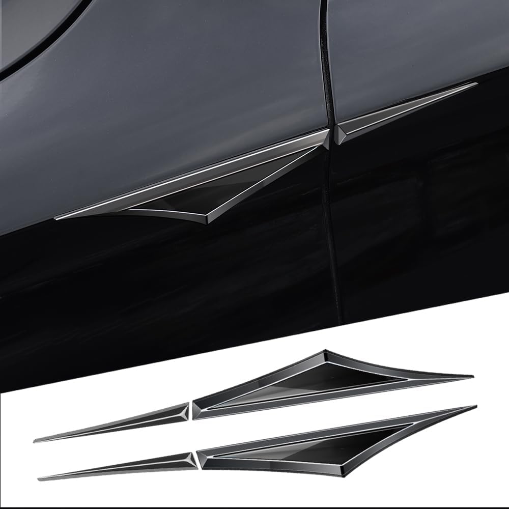 Par de accesorios de metal 3D para automóvil para puertas laterales, hoja, calcomanías para guardabarros de automóvil, emblema de ala lateral,