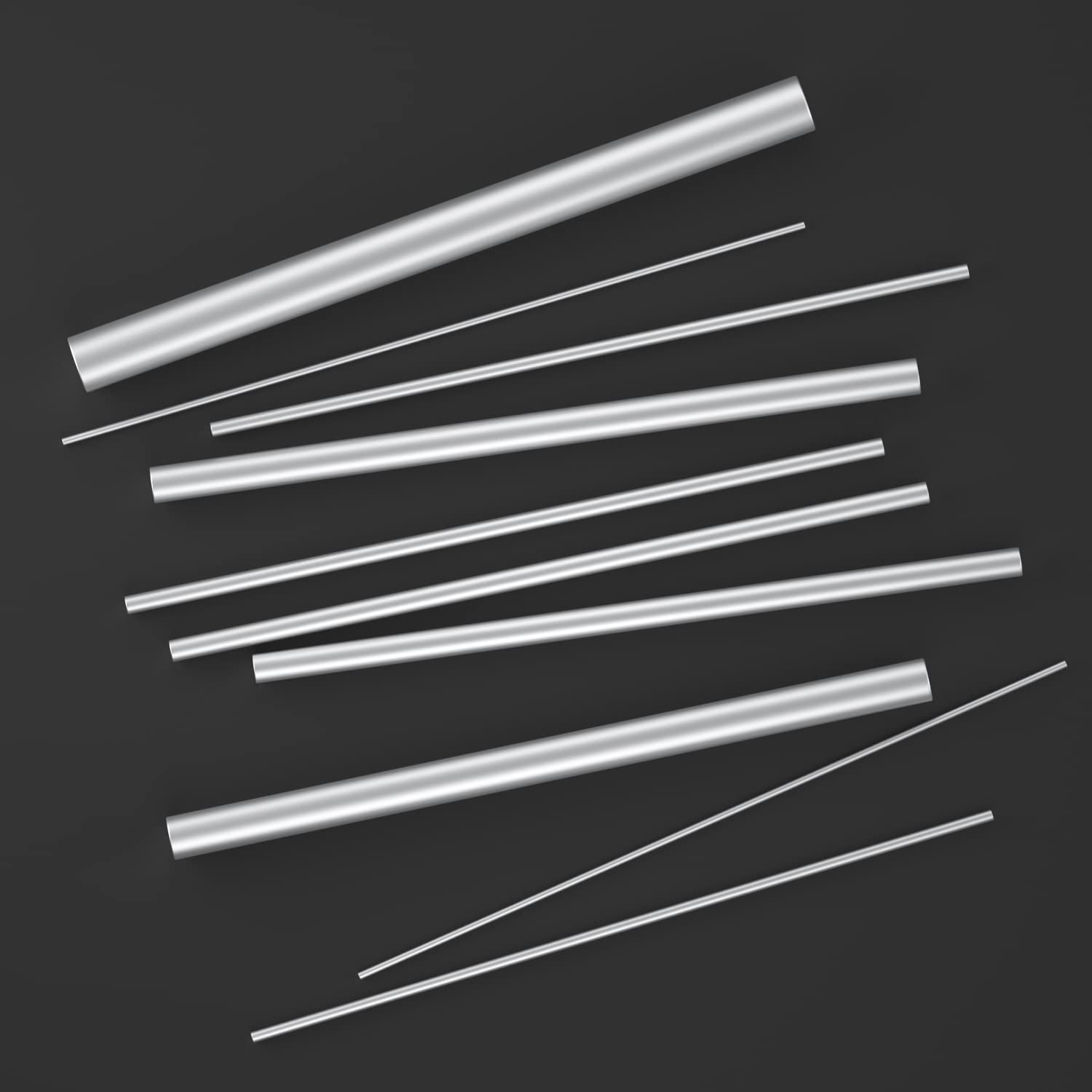 Kit surtido de varillas redondas de aluminio, barra de torno, diámetro de 0.39 a 0.315 pulgadas, longitud 3.94 pulgadas para manualidades (27 piezas)