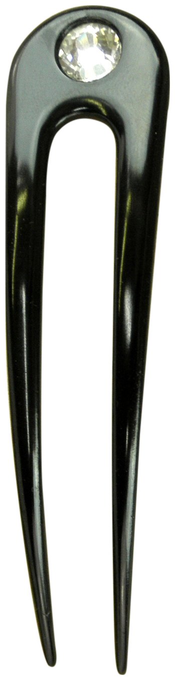 JWL Aluminio anodizado de dos puntas curvadas 4.5 “horquilla de pelo Pic Pic impermeable irrompible FPL 3.5” (negro)