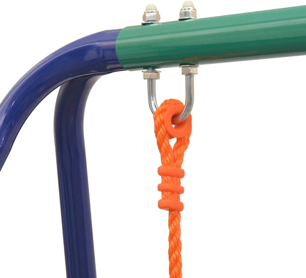 Loibinfen Juego de columpio individual 2 en 1 y columpio para niños pequeños a altos, juego de columpios con marco A para todo tipo de clima con