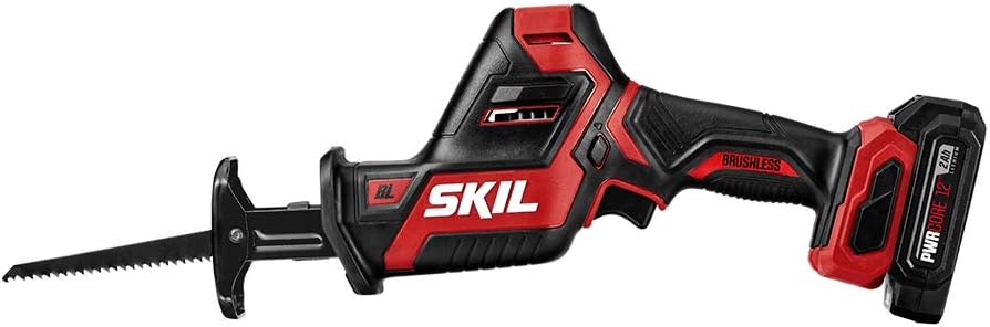 SKIL Kit combinado de 2 herramientas PWRCore 12 sin escobillas 12V 12 pulgada taladro inalámbrico y sierra recíproca compacta sin escobillas,