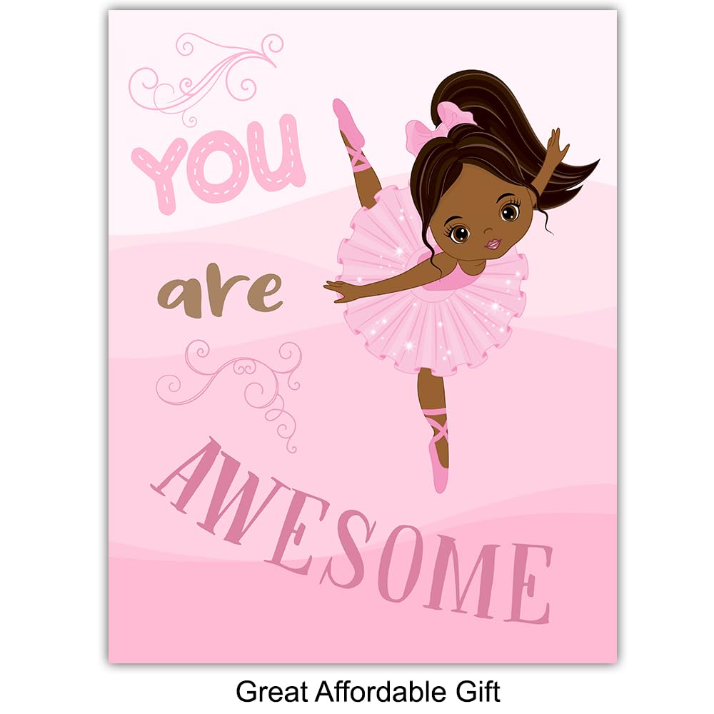 Black Girl Nursery Wall Decor 11×14 – Black Girl Magic Decor for Nursery, Toddler, Kids Room – Positive Quotes, Inspirational Positive Art – Pink