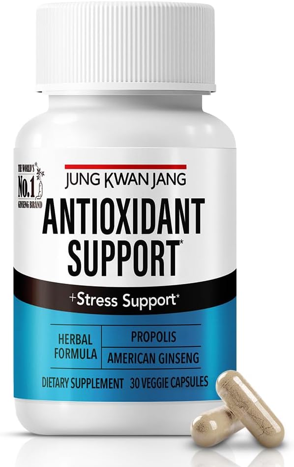 JKJ – Mezcla de apoyo antioxidante, aumenta la inmunidad y la energía con propóleos (229 mg) y ginseng americano (143 mg), 60 cápsulas para hombres
