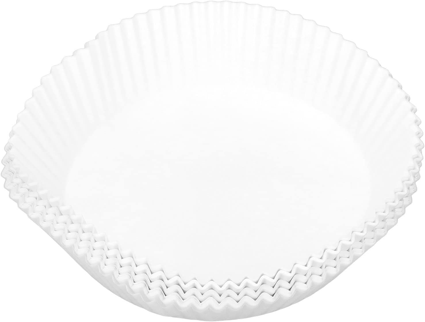 100 forros para freidora de aire, 6.3 x 1.8 in, color blanco, antiadherente, bandeja de papel de aceite, forro redondo para hornear freidora de