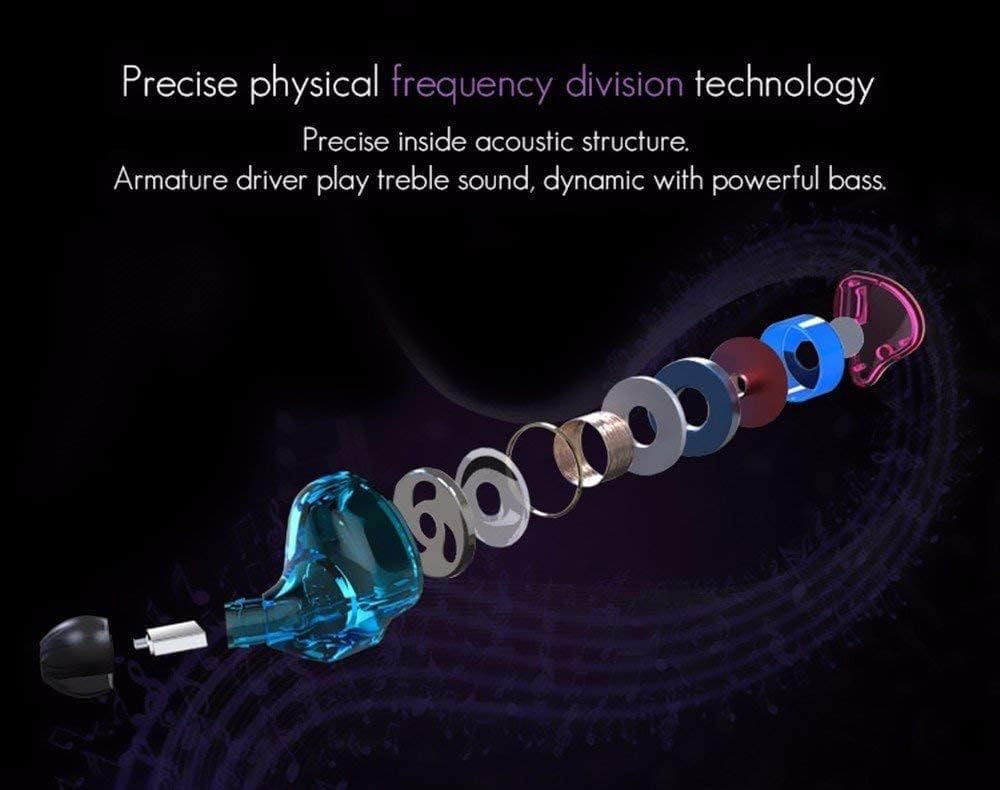 KZ ZST – Auriculares intrauditivos híbridos IEMs 1BA+1DD con cancelación de ruido, cable de audio desmontable de 2 pines, auriculares estéreo de