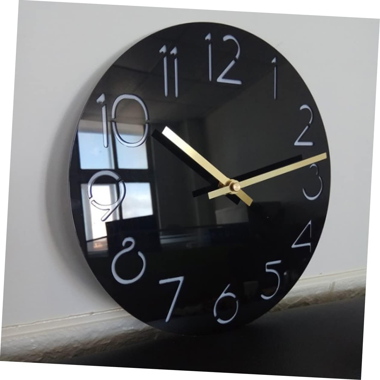 HOMSFOU Reloj redondo para decoración de habitación para adolescentes y niñas, reloj de pared, reloj silencioso con números arábigos, decoración