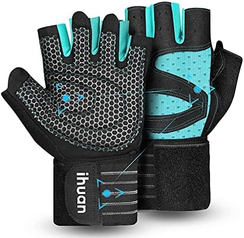 ihuan – Guantes de entrenamiento con ventilación para hombres y mujeres, protección completa de la palma de la mano para levantamiento de pesas,