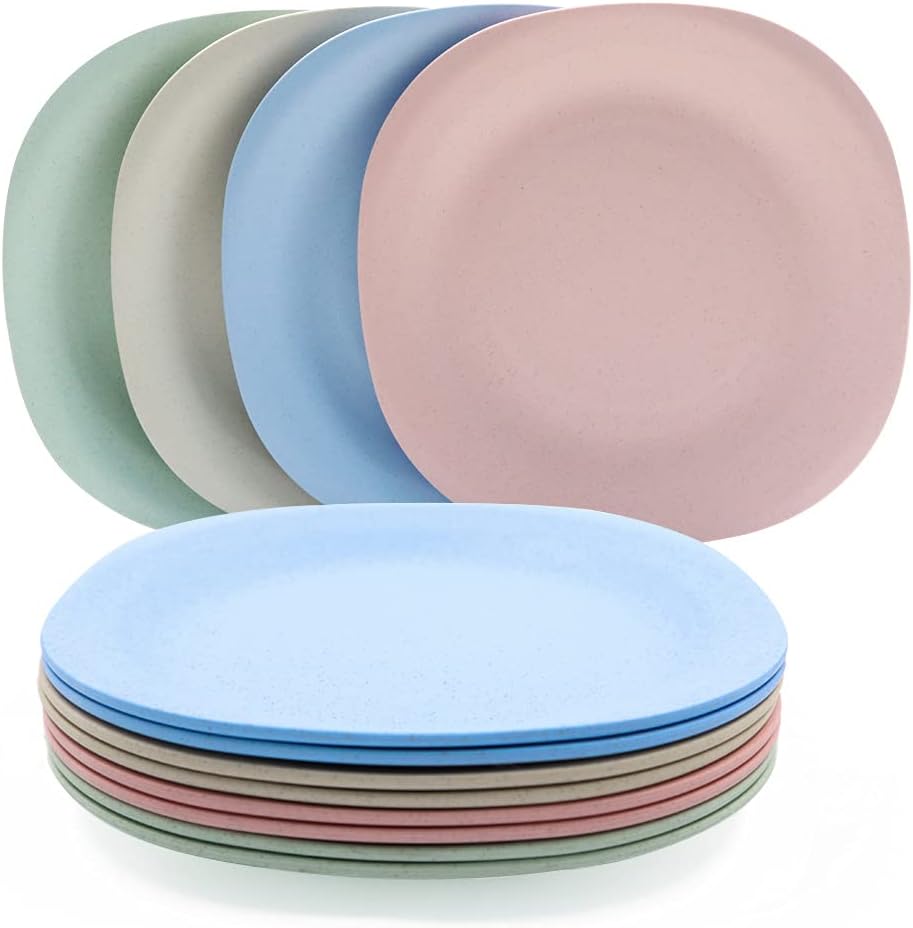 Paquete de 12 platos de postre, platos de ensalada cuadrados gruesos para aperitivos, platos pequeños de 7.3 pulgadas, plato de aperitivo, plato de