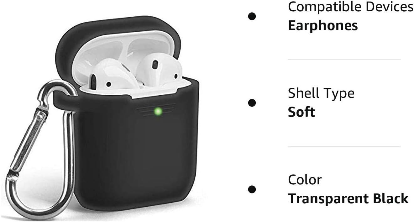 GMYLE – Funda de silicona para AirPods, fundas protectoras a prueba de golpes con llavero compatible con Apple AirPod 2 y 1