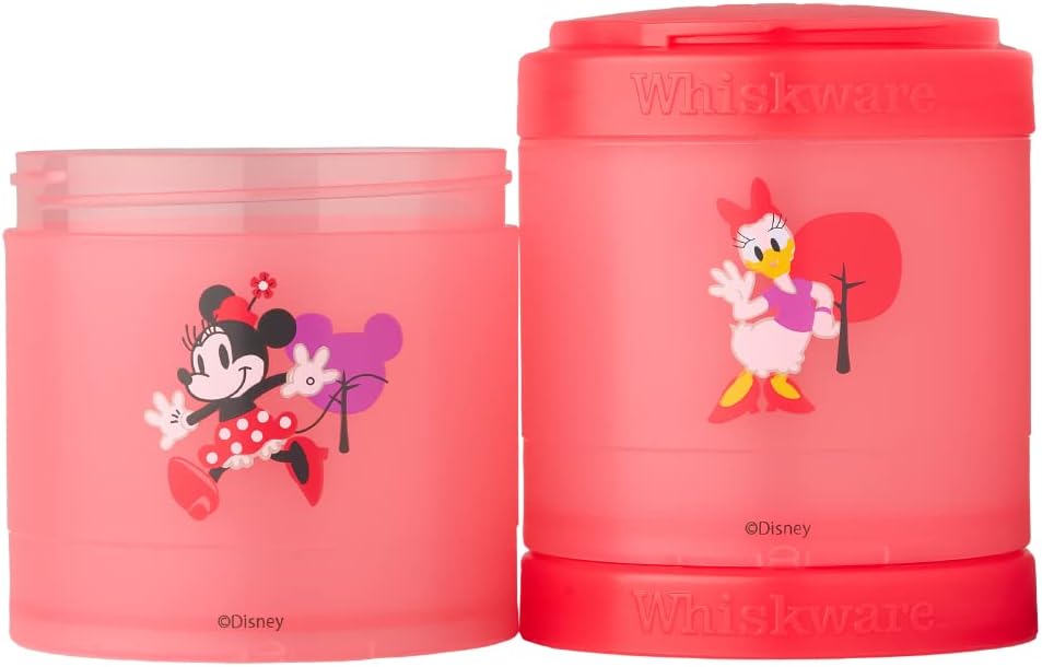 Whiskware Disney – Contenedores apilables para aperitivos para niños y niños pequeños, 3 tazas apilables para aperitivos para la escuela y viajes,
