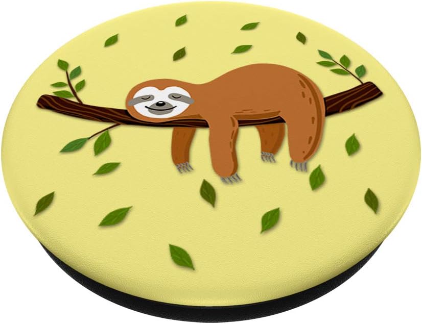 Perezoso Regalo Perezoso Animal Fondo Blanco Bebé Perezoso Corazón PopSockets Agarre y Soporte para Teléfonos y Tabletas