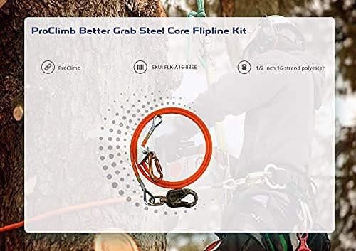 Kit de línea de acero (12 pulgada x 8 pies), cordón ajustable para árbol, baja elasticidad, resistente a los cortes, para protección contra caídas,