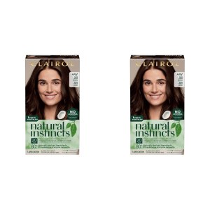 Clairol Natural Instincts – Tinte semipermanente para el cabello, color castaño cálido oscuro 4W, paquete de 2 unidades Clairol Natural Instincts – Tinte semipermanente para el cabello, color castaño cálido oscuro 4W, paquete de 2 unidades