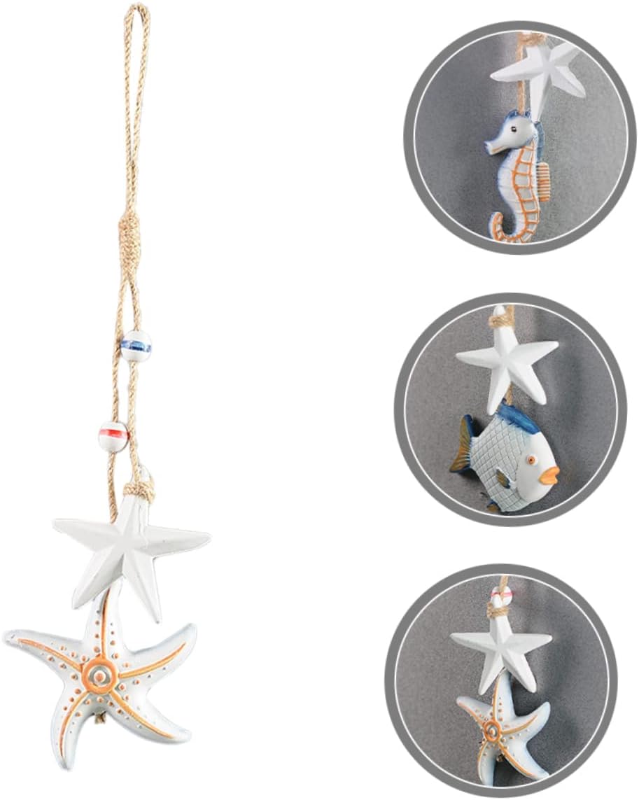 Uonlytech 2pcs Wooden Seaside Hanging Decoration Coastal Beach Wall Art Nautical Hanging Ornaments Nautical Party Favors Gift Office Decorations