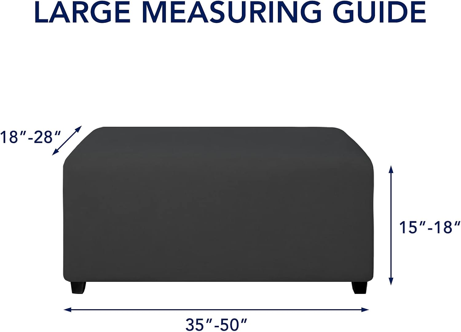 PureFit Funda otomana rectangular súper elástica y suave de ajuste  Fundas otomanas para taburete de pies y muebles de almacenamiento plegables para