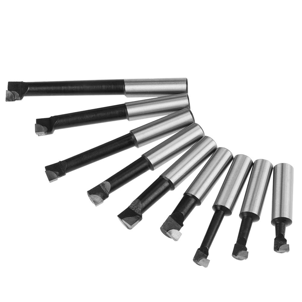 Juego de cabezales de mandrinado, barra de mandrinar de carburo MT2 -M10 F1-12 1.969 in cabezal de mandrinar con 9 piezas de barras de mandrinar de