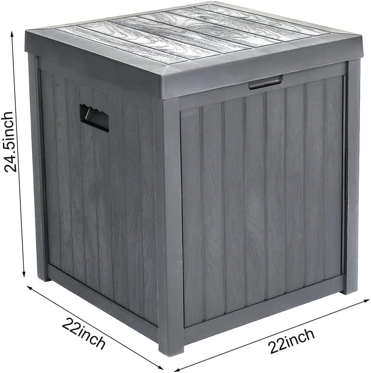 Caja de almacenamiento versátil para exteriores, contenedor de cubierta con cerradura con baúl impermeable, banco de almacenamiento de juguetes, 51