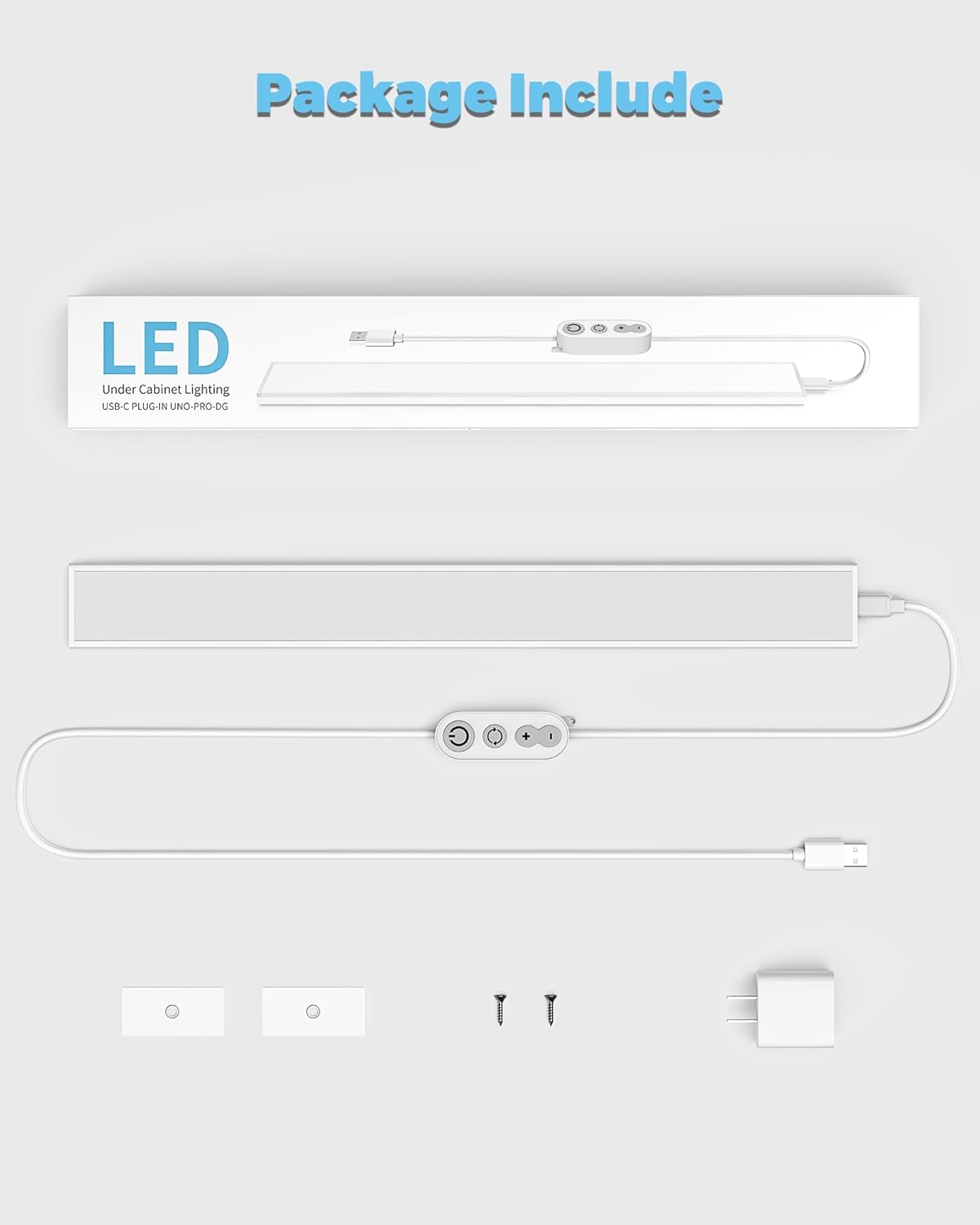 ASOKO Luz de escritorio enchufable, luces LED de banco de trabajo de 16 pulgadas con súper brillo de 700 lúmenes y función de memoria inteligente, 3