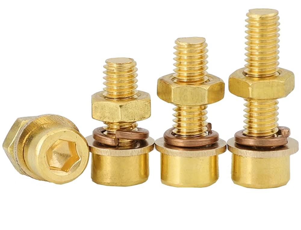 M3 M4 M5 M6 M8 Tornillo de latón cuatro en uno Junta plana Arandela de resorte Tornillos de tuerca Cabeza de copa Juego de tornillos hexagonales de