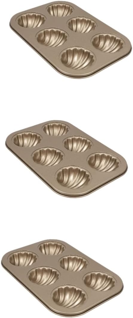 3 piezas de molde para tartas, molde para hornear galletas, decoración de boda, moldes para magdalenas, antiadherentes, 6 moldes de madeleine, molde