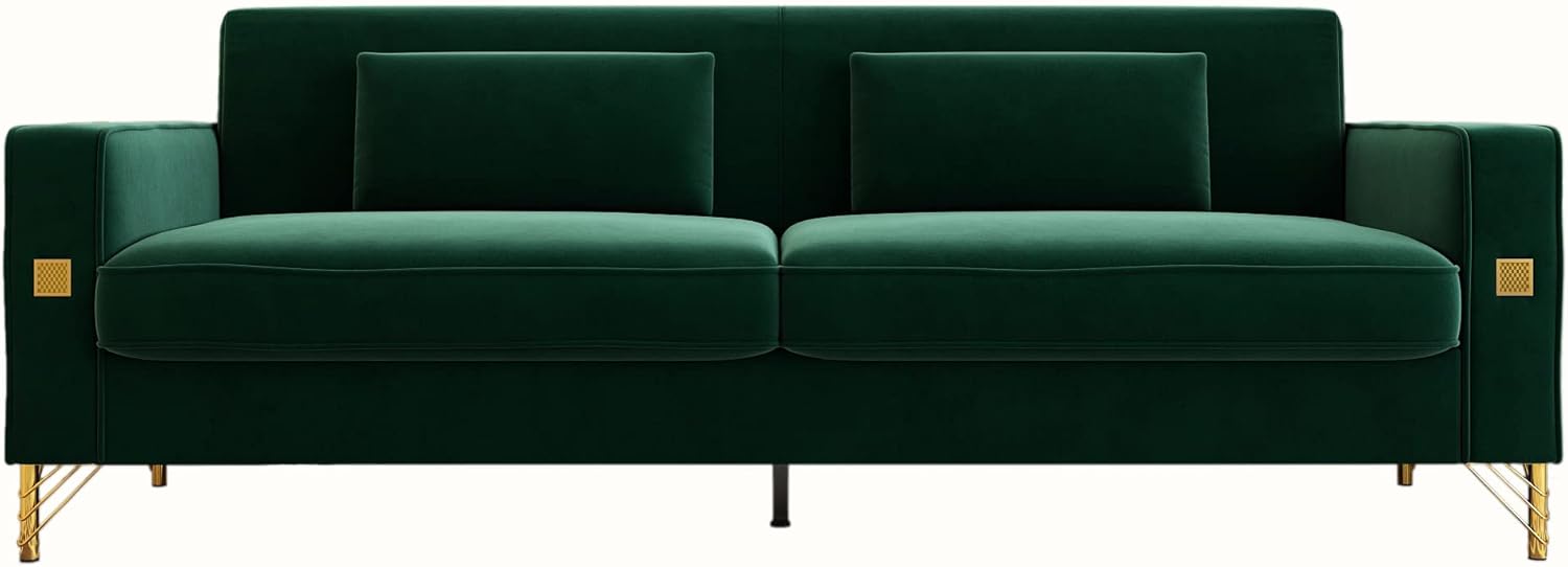 Sofá biplaza de 85 pulgadas, decoración moderna de mediados de siglo, sofás con brazo para sala de estar, muebles de asientos de amor copetudos de
