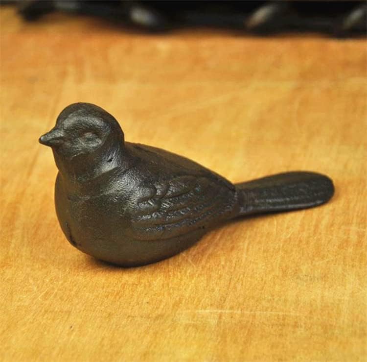 Tope de piso de hierro fundido para pájaros, tope de puerta resistente, cuña para detener el dormitorio, baño y puertas exteriores, hierro vintage,