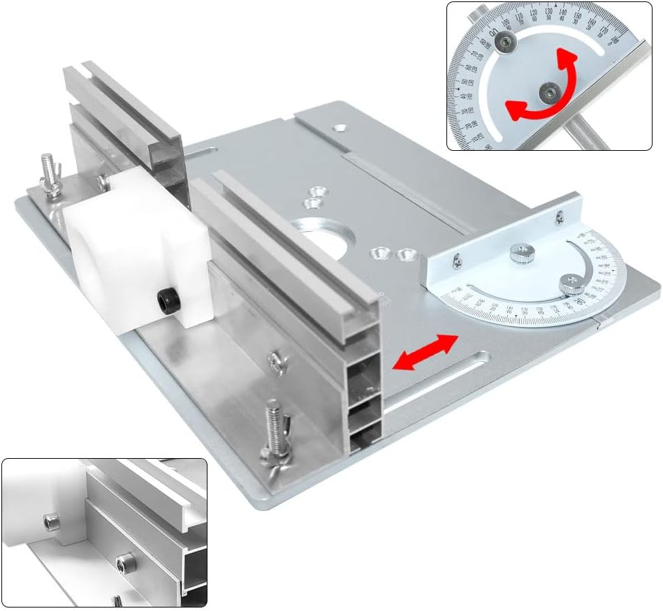 Placa de inserción de mesa de enrutador Aleación de aluminio Fresado de madera Flip Board Máquina de recorte Grabado Herramienta auxiliar Bancos de