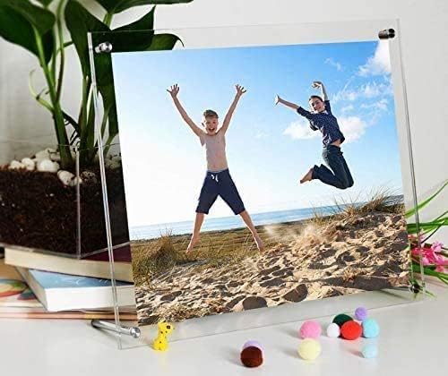 Ailelan Marco de fotos acrílico transparente de 8.5 x 11 pulgadas, tamaño carta, marco decorativo para póster, mesa de escritorio y exhibición