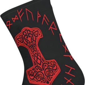 Medias de Navidad vikingas Mjolnir, rueda de runa nórdica, símbolo de mitología nórdica, árbol de Navidad, decoraciones colgantes para regalos (10 Medias de Navidad vikingas Mjolnir, rueda de runa nórdica, símbolo de mitología nórdica, árbol de Navidad, decoraciones colgantes para regalos (10