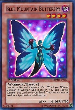YU-GI-OH! – Blue Mountain Butterspy (NUMH-EN012) – Cazadores de Números – Edición ilimitada – Super Raro