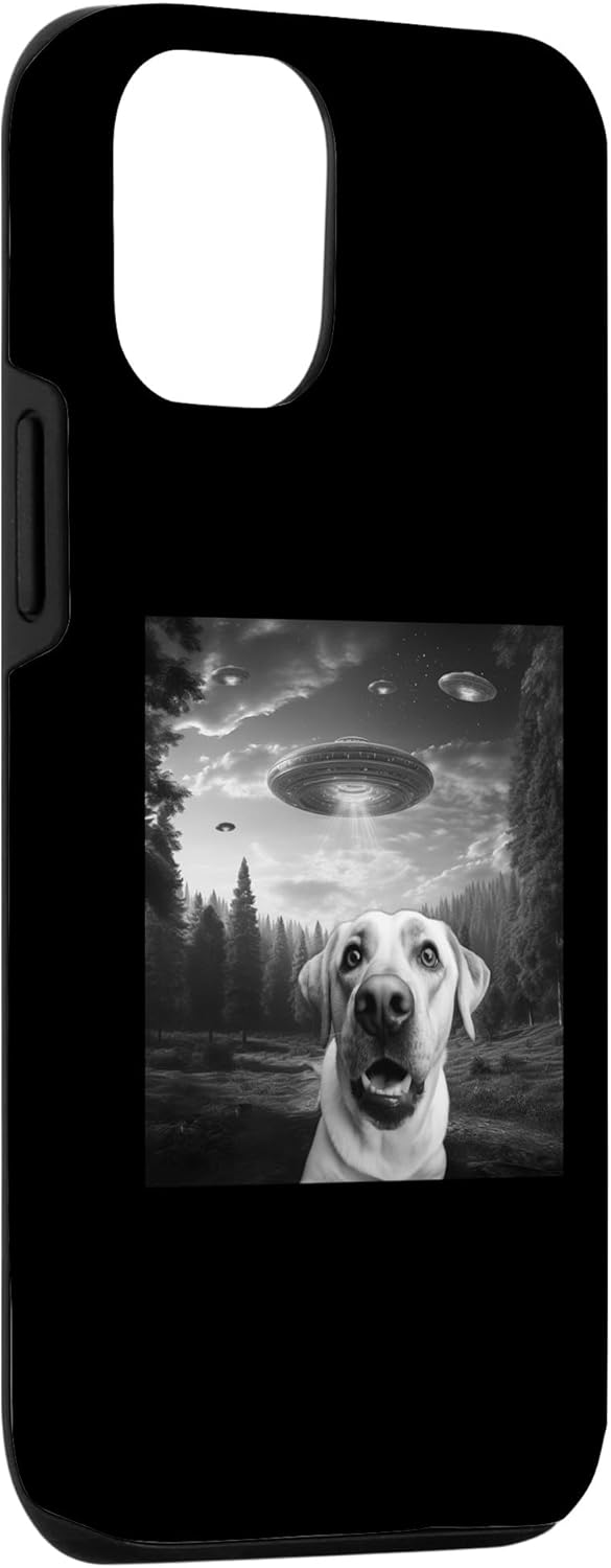 iPhone 14 Pro Alien UFO Selfie Labrador Spaceship Weirdcore Dogs Case