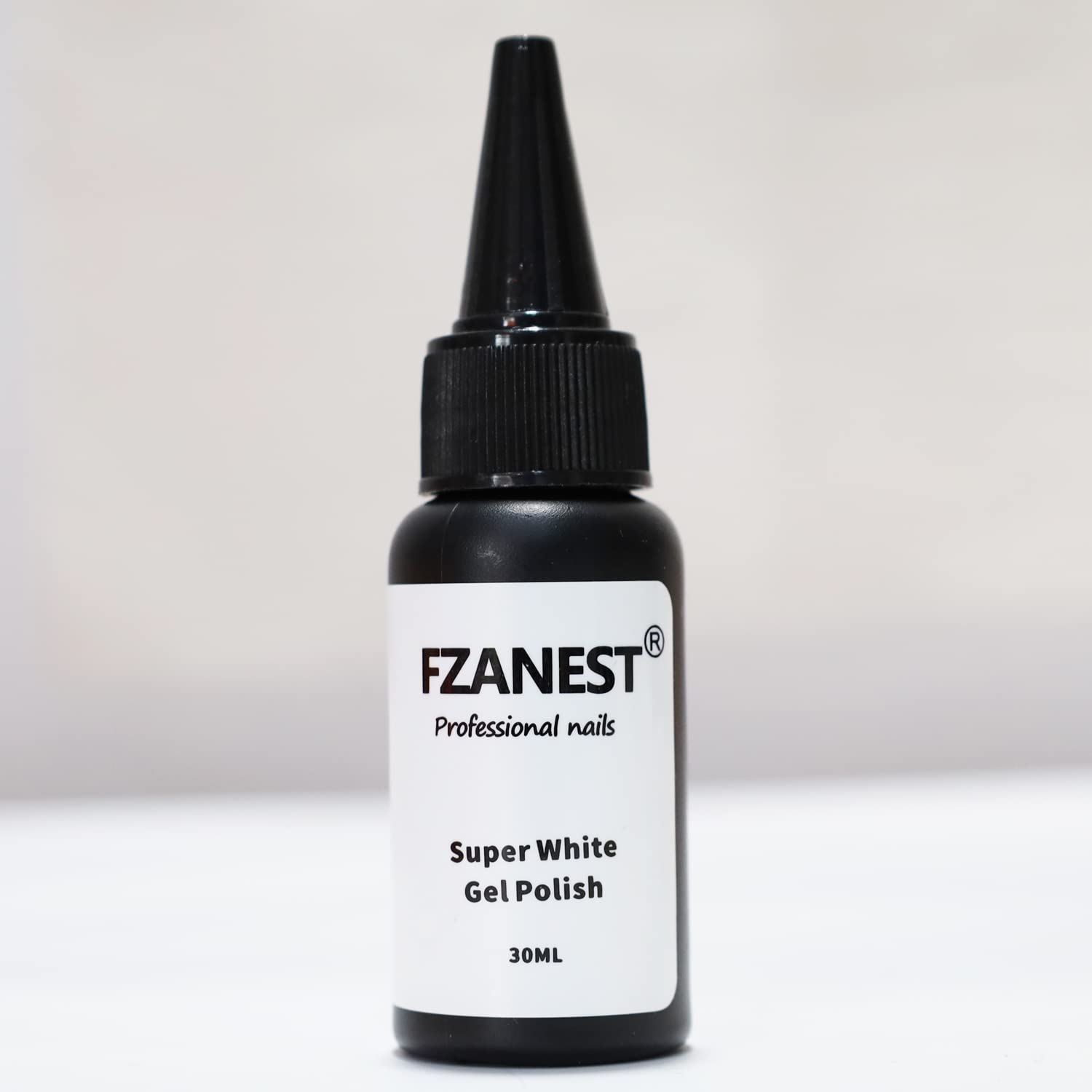 FZANEST Esmalte de uñas de gel súper blanco, esmalte de gel de botella de repuesto LED UV