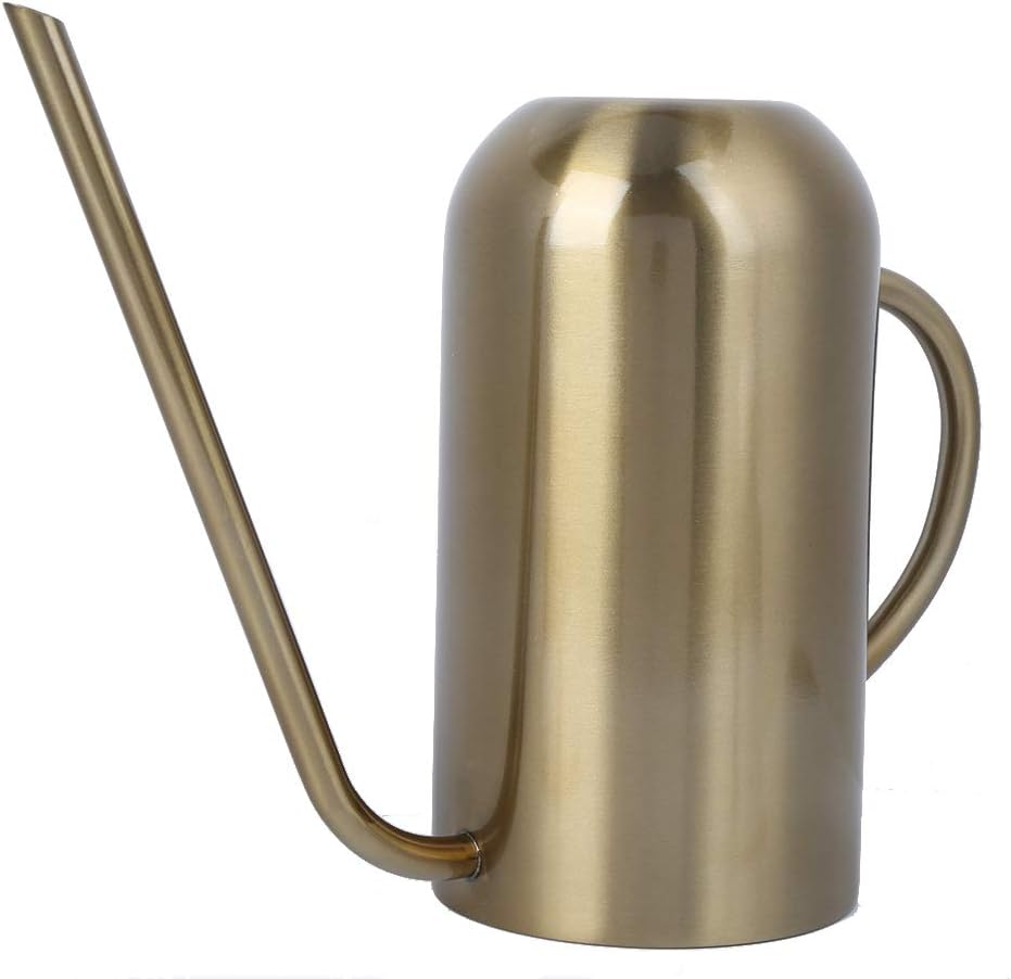 Fydun Stainl Steel Spout Wate Can Garden Wate Pot Irrigation Tool Gold 1.5L Stainl Steel Spout Wate for Family