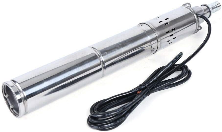 Bomba de agua solar sumergible de 370 W 24 V CC Bomba de pozo profundo de acero inoxidable portátil Flujo máximo silencioso 2 mh Bomba de agua de