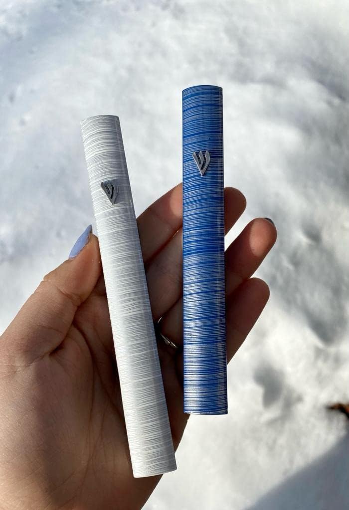 Funda de aluminio para mezuzá con diseño de espinilla pintada en 3D, fácil de despegar y pegar, mezuza de puerta de judaica para pergamino