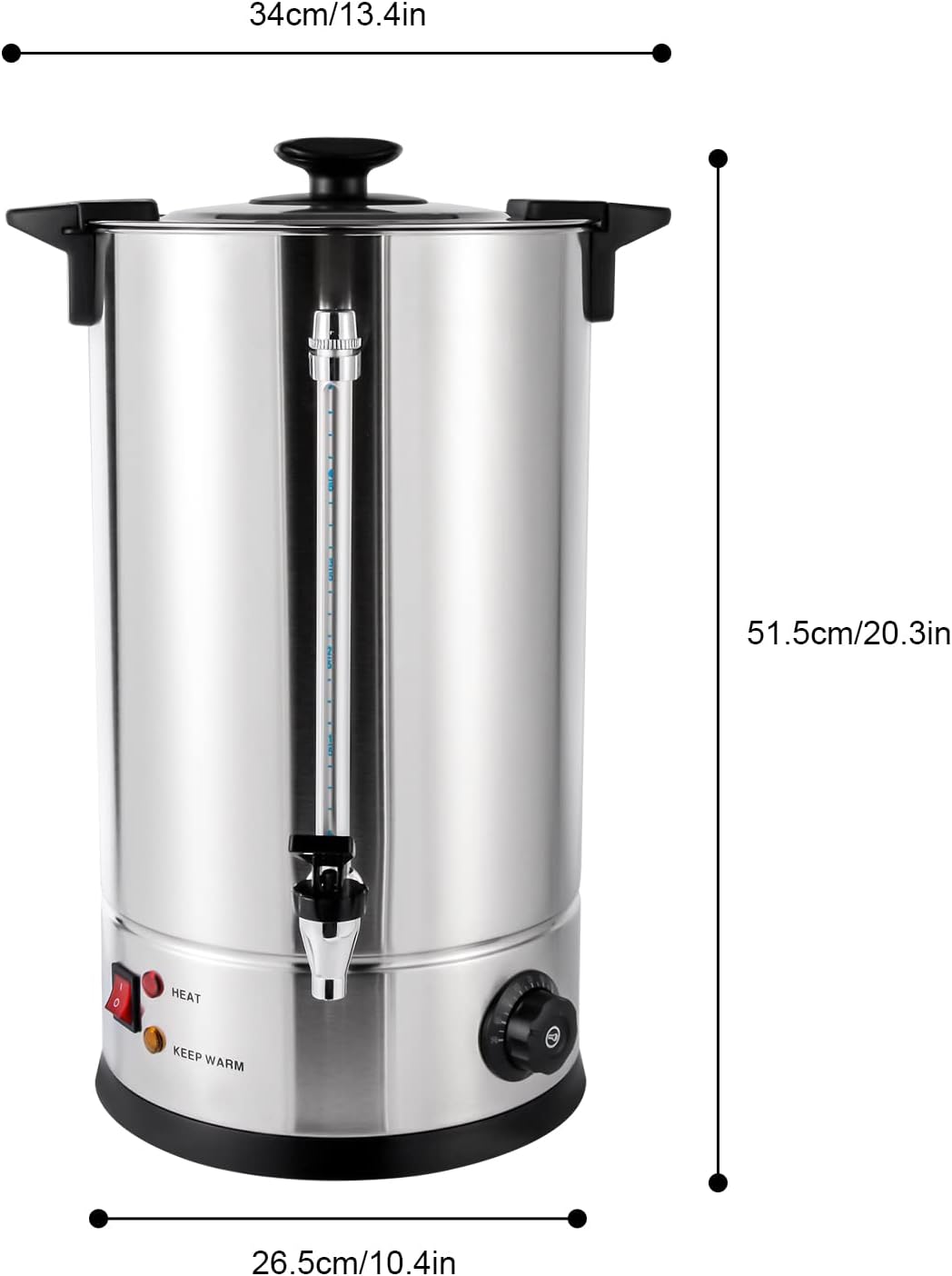 Urna de café comercial de acero inoxidable, dispensador de café de preparación rápida, dispensador de bebidas calientes, urna de agua caliente para