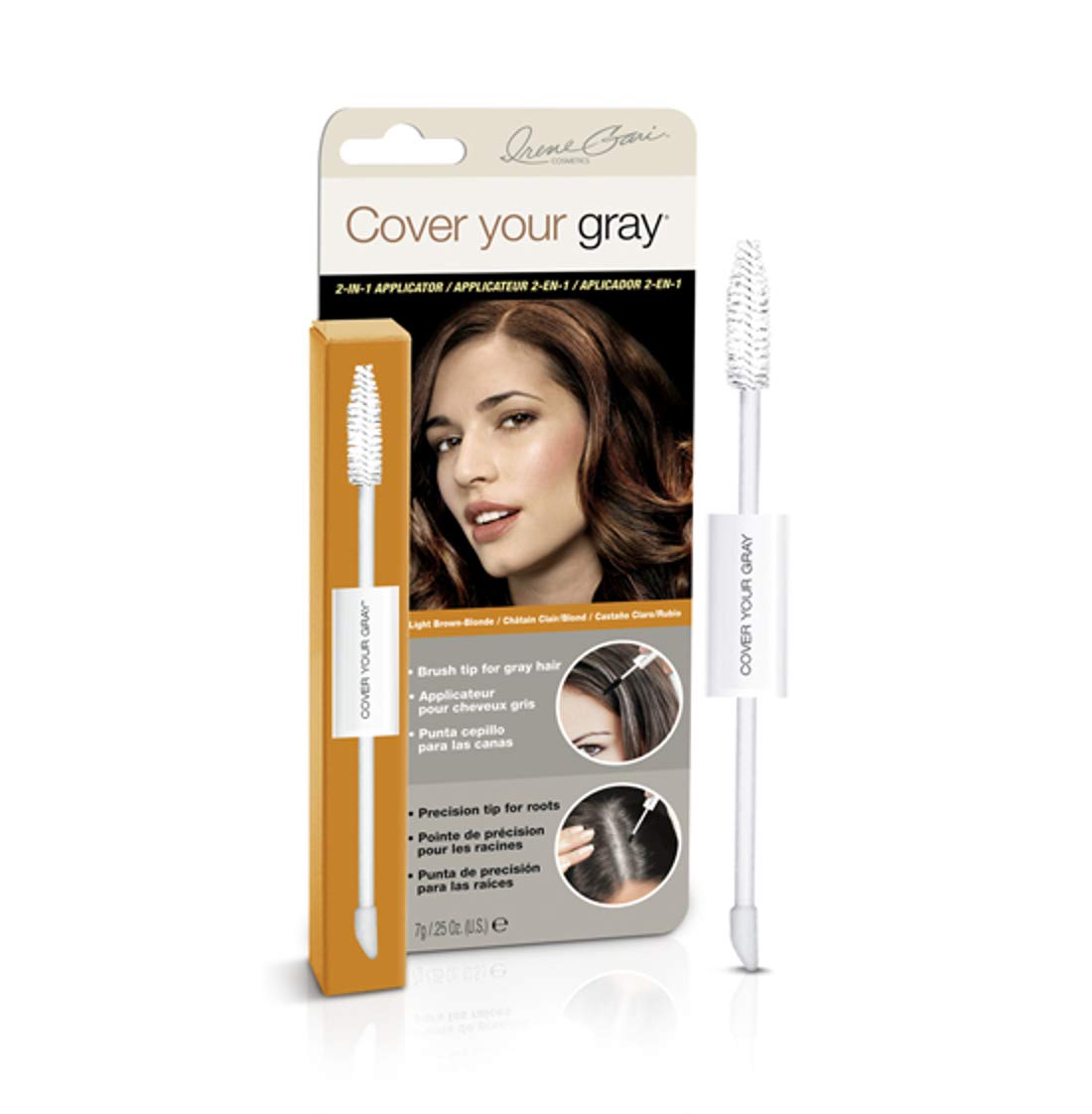 Cover Your Gray Aplicador de punta de esponja y varita 2 en 1, color marrón claro y rubio (paquete de 2)