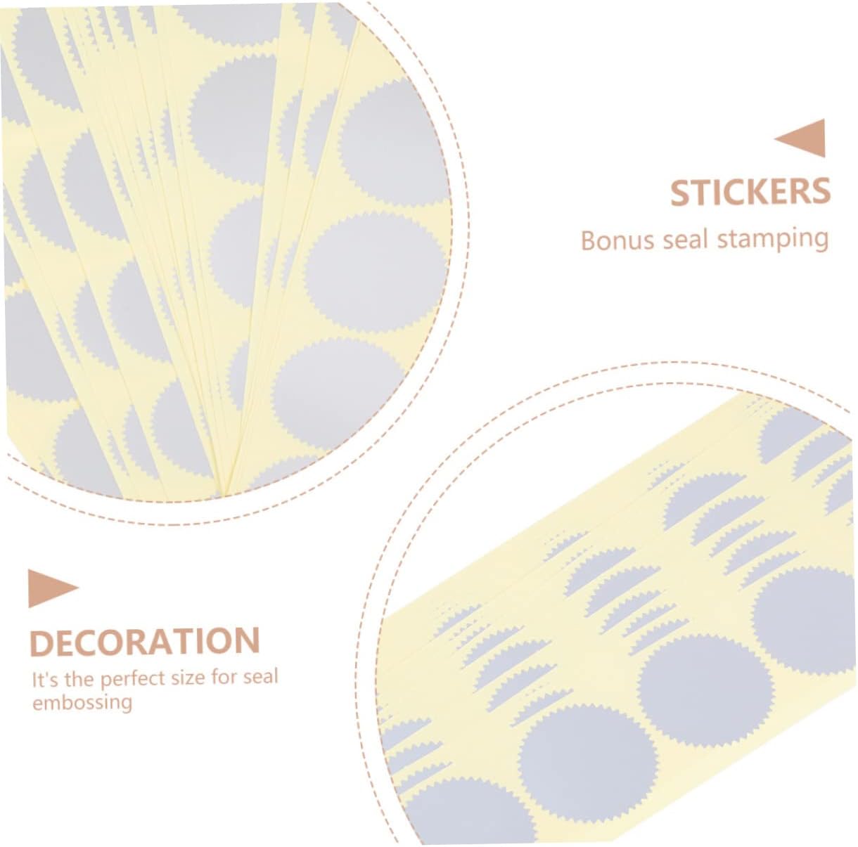 Ciieeo Pegatinas circulares 100 piezas de sellos en relieve de papel de aluminio festoneado redondo de colores adhesivos de puntos